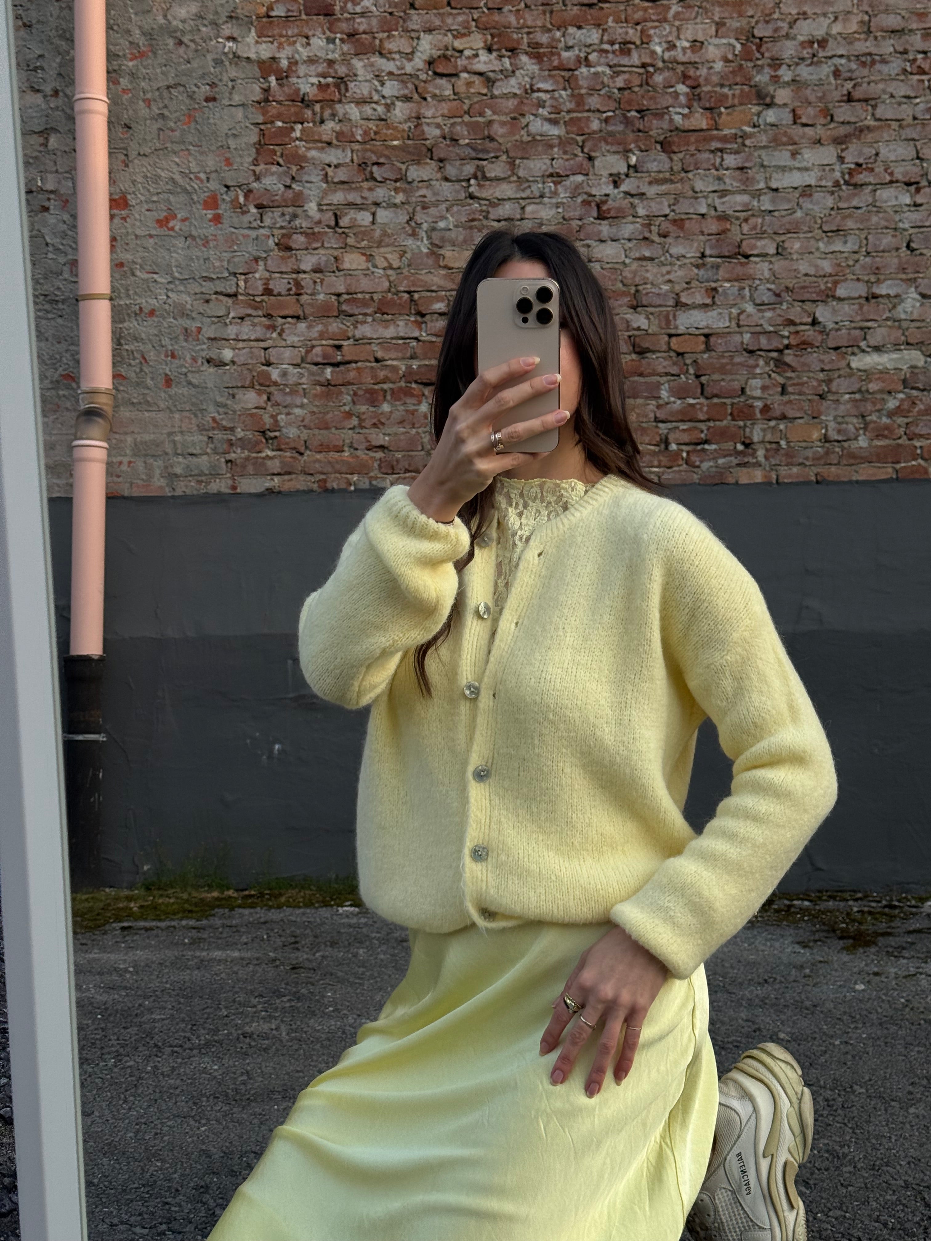 Strickjacke butter yellow