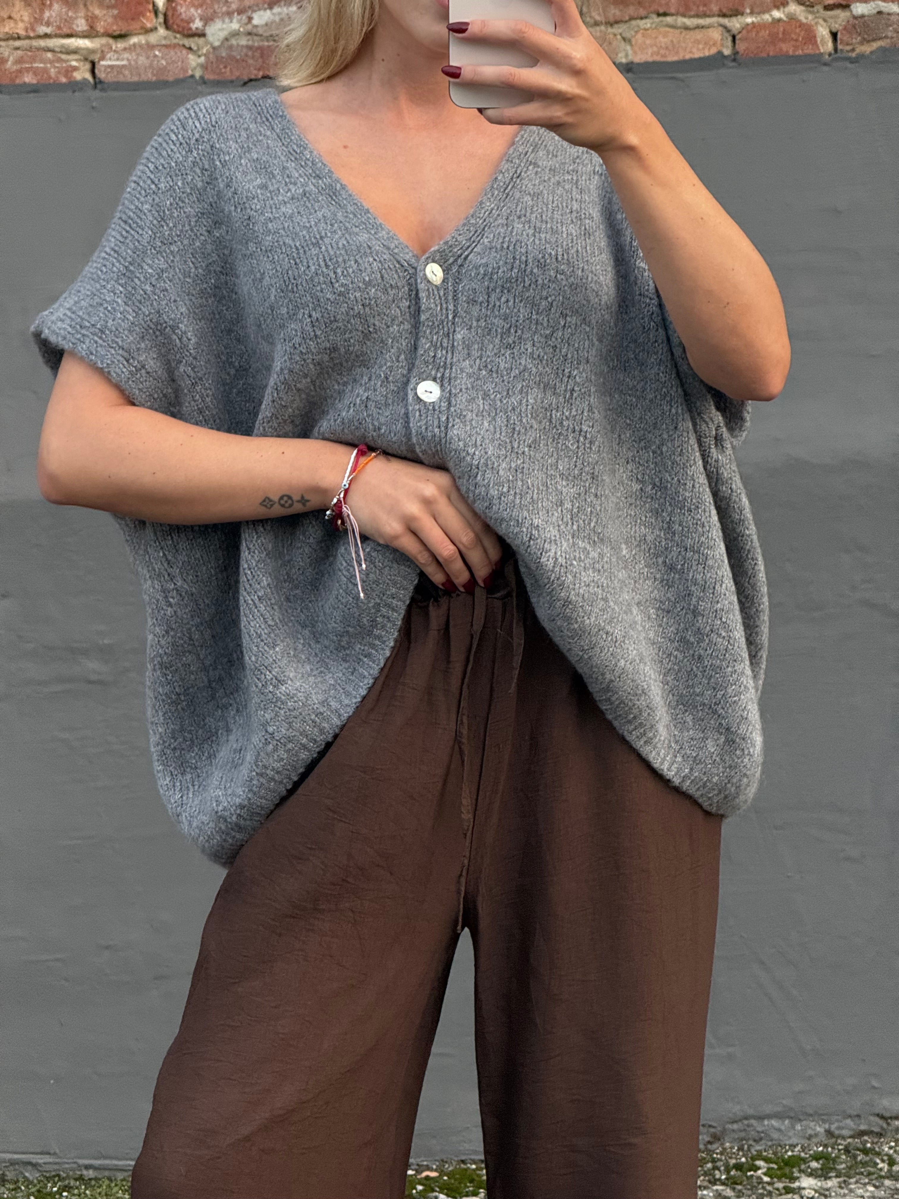 Strick-Weste St. Anton grau