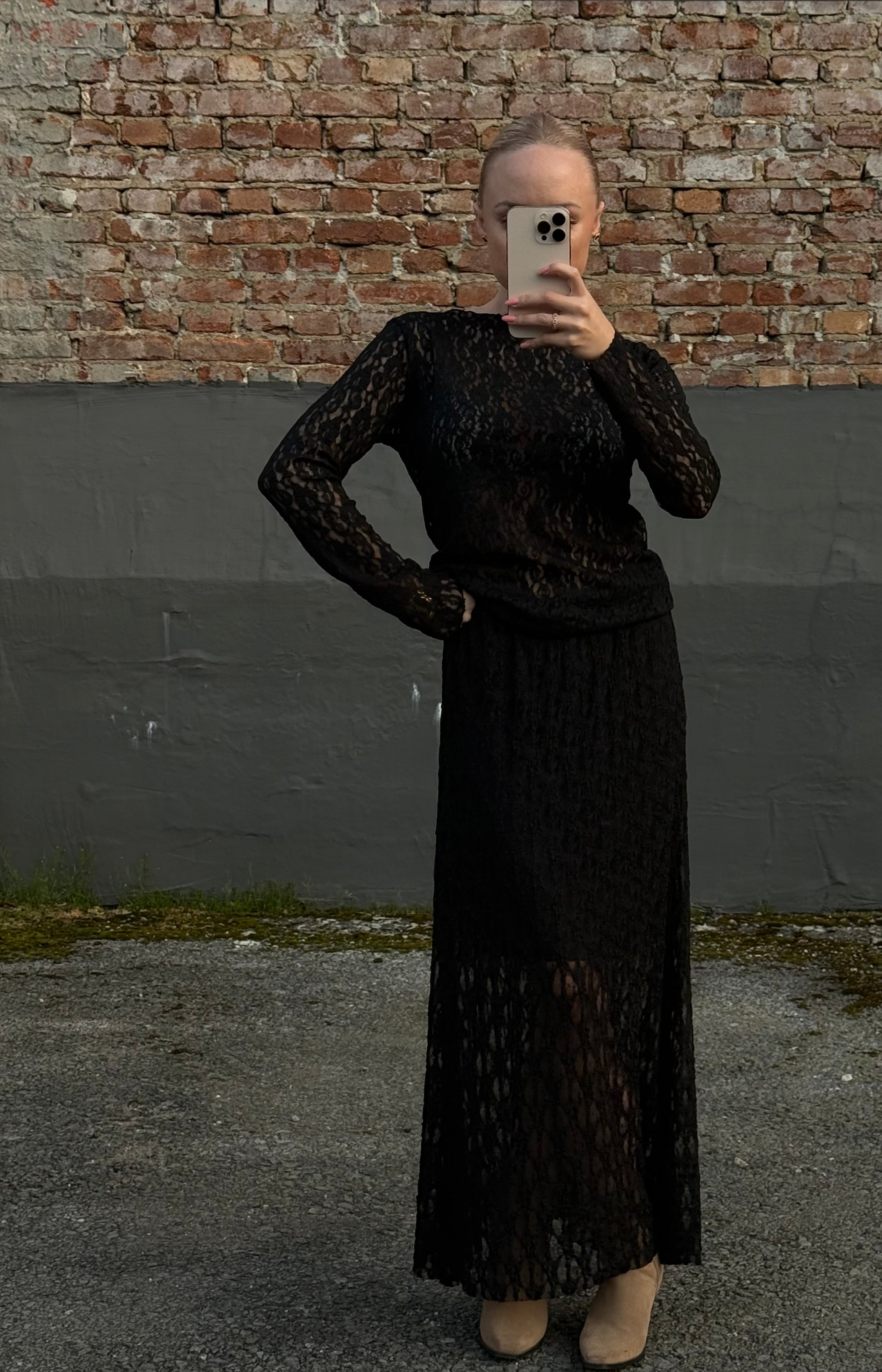 Oberteil Spitze schwarz