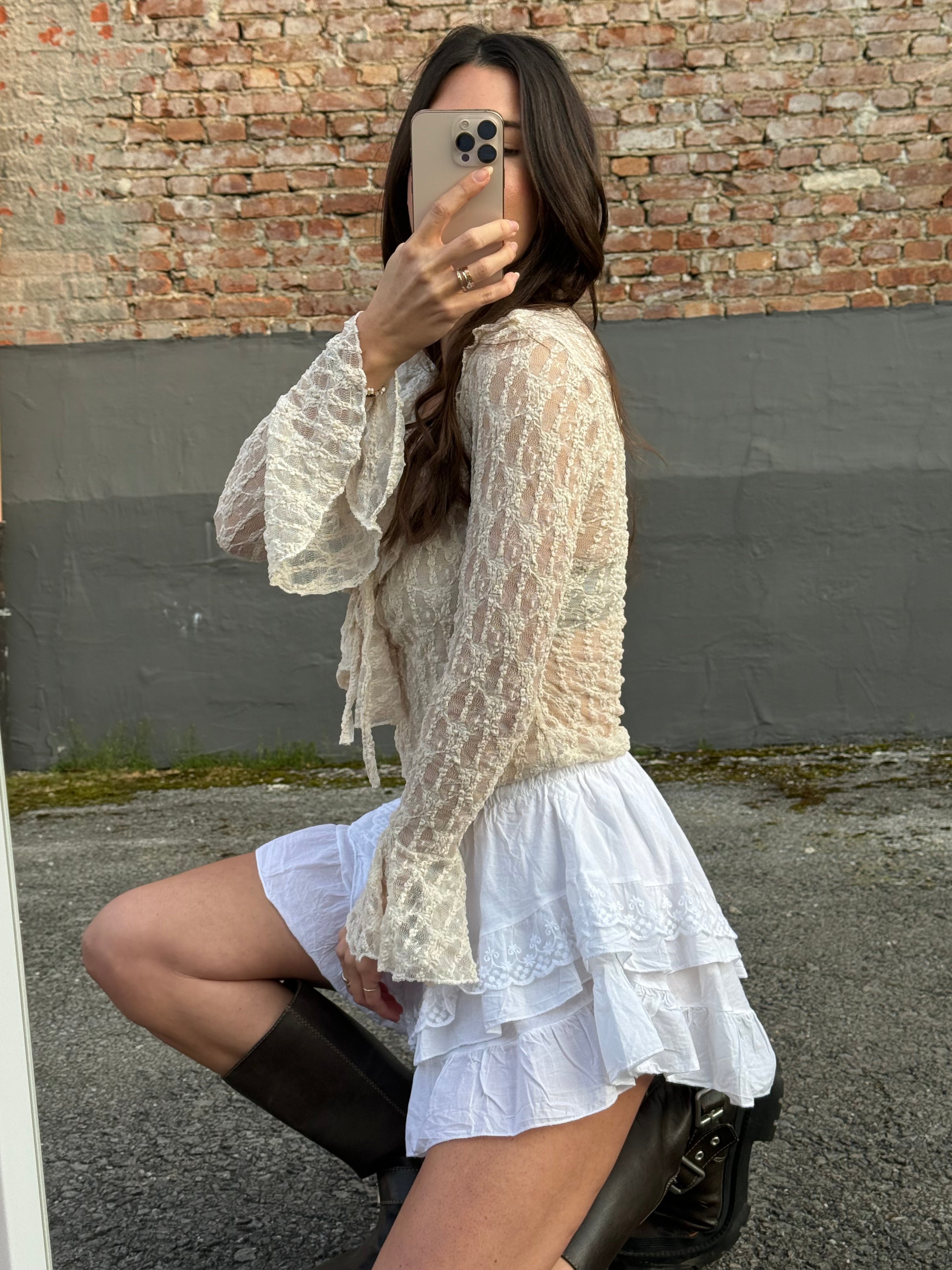 Oberteil Spitze beige