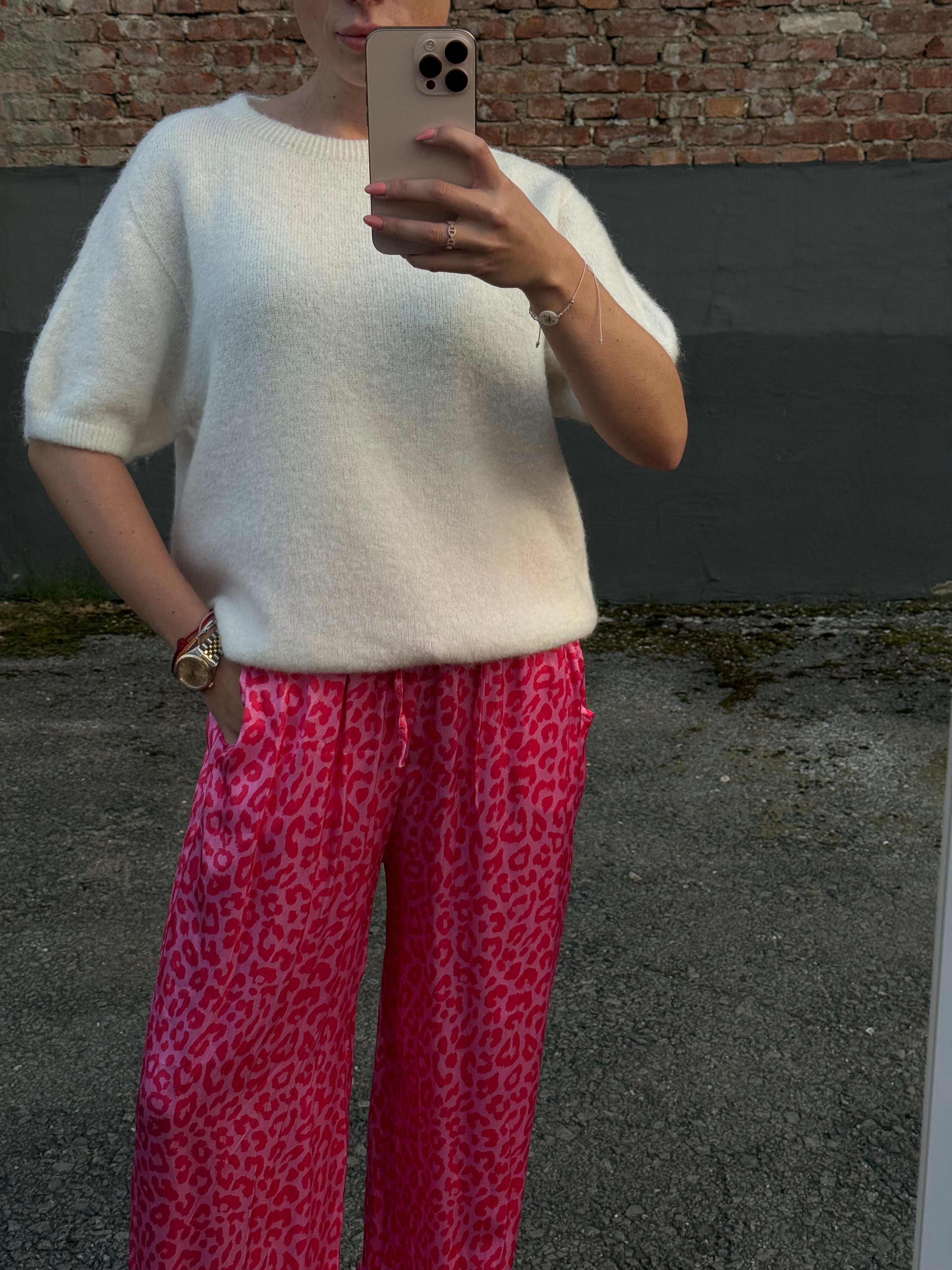Strick Pullover kurz weiß