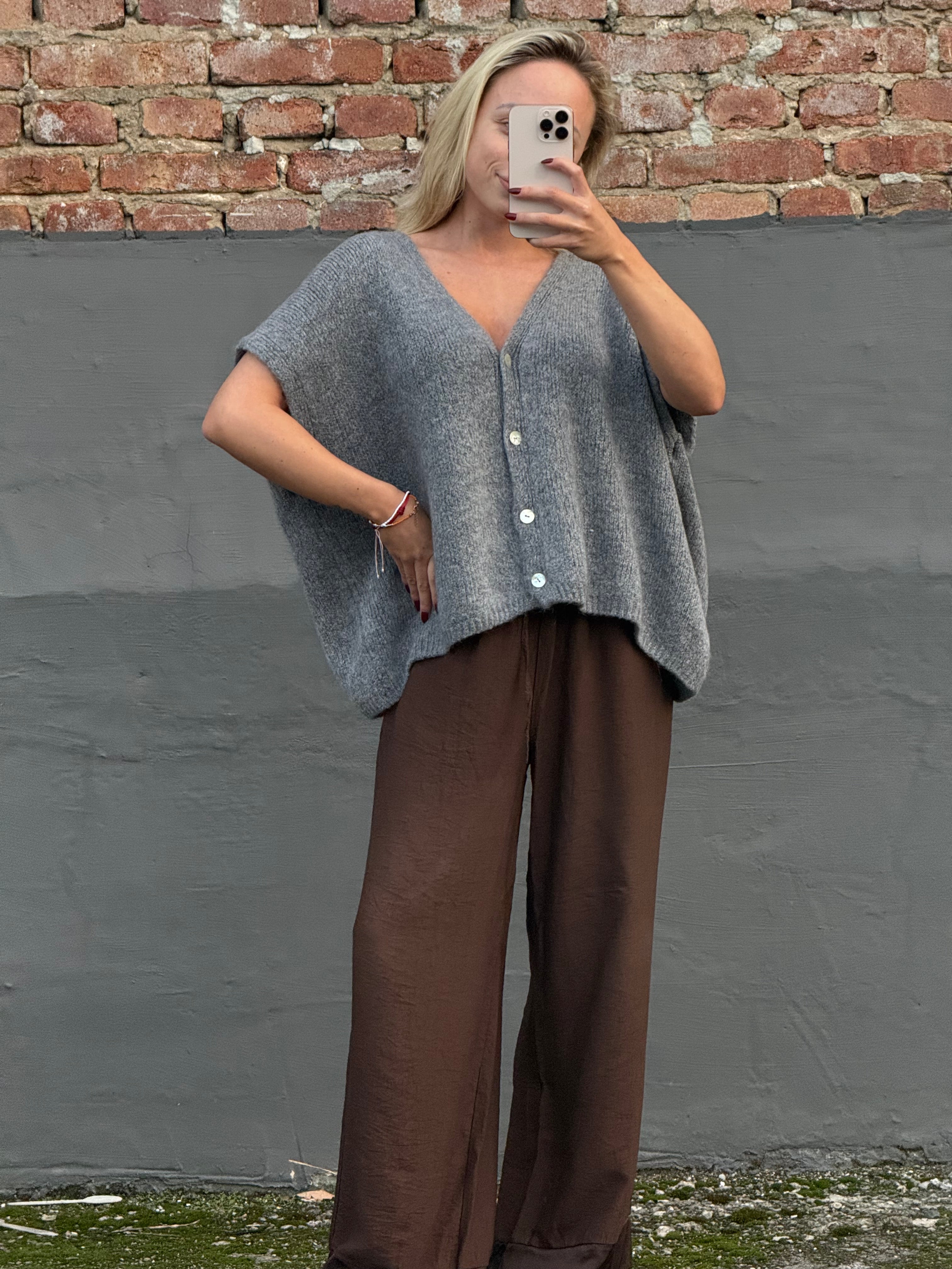 Strick-Weste St. Anton grau